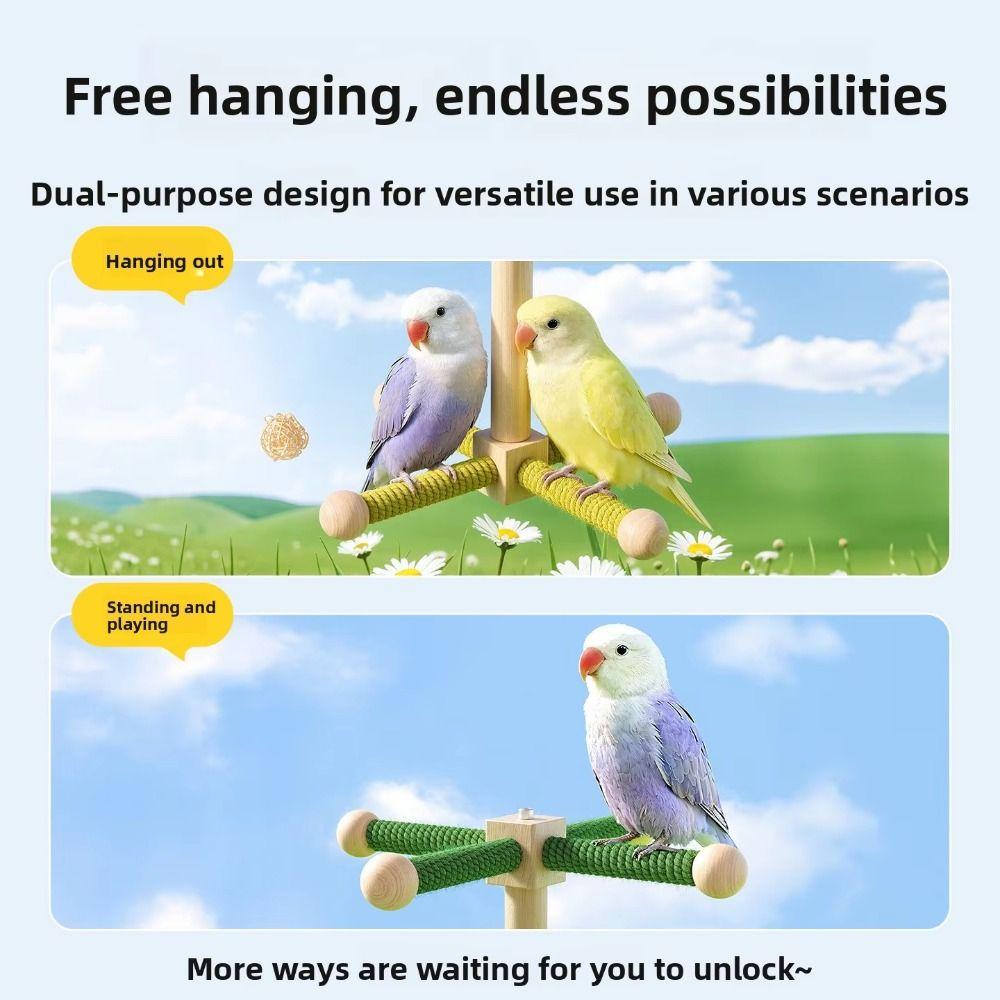 360° Rotatable Rotating Windmill Bird Perch Colorful Design Chew-Proof Construction Parrot Play Rack Easy Assemble