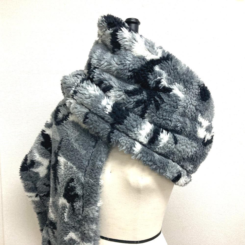 BALENCIAGA 673572 logo Stole/Shawl Large shawl Big size boa camouflage Scarf