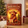 Scatola Regalo Sorpresa Festiva Calendario dell'Avvento Mucca delle Highlands 3D, Set di Ornamenti Conto alla Rovescia con Figure in PVC da 24 Giorni, Riempitivi per Calzini di Natale Albero Unico