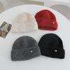 Labeled Knitted Hat for Women in Autumn and Winter New Warm and Thickened Cold Hat That Looks Smaller