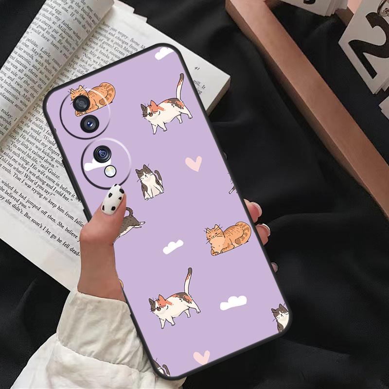 Funny Cat Collage Case For Honor 70 50 90 Lite 8X 9X X6 X7 X8 X9 Honor X8a X9a X7a X6a Magic 5 Pro Cover