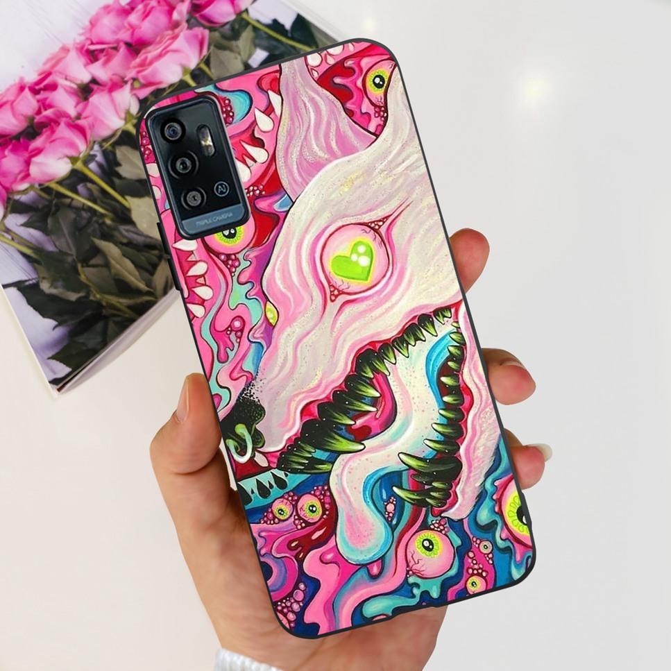 For ZTE Blade A71 6.52" Case Cartoon Dinosaur Football TPU Soft Silicone Cover For ZTE Blade A71 2021 A7030 Phone Cases Fundas