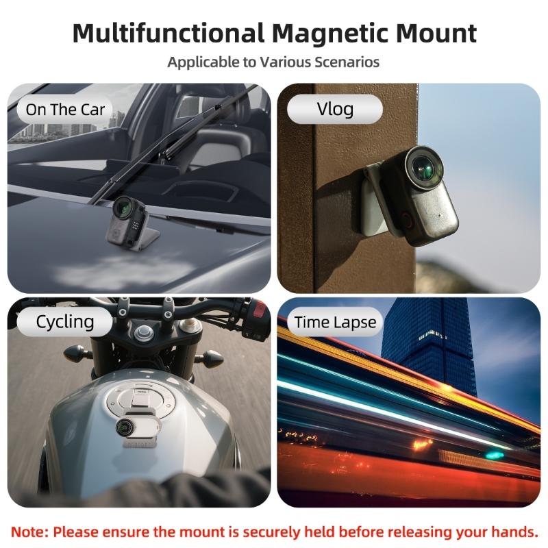 Foldable Magnetic Camera Mount Base with 180Degree Tilt 360°Rotation Quick Release for GO 3S/GO 3 Portable Shoot