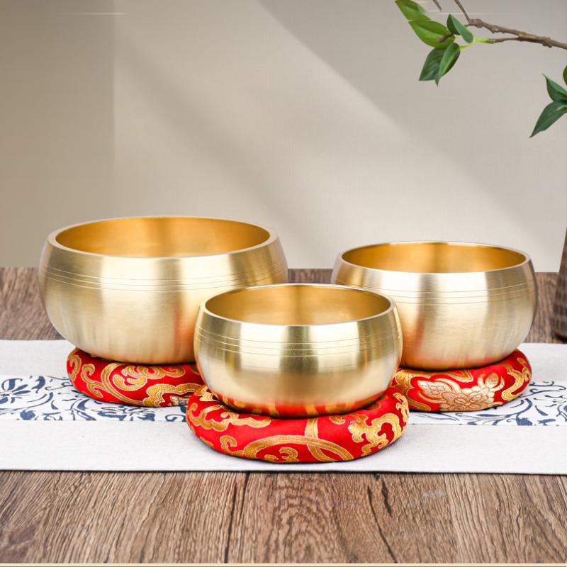 Sanskrit Bowl Nepal Tibet Buddha Tibetan Singing Bowl Yoga Meditation Chanting Bowl Brass Chime Music Therapy