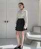 Hypernet Layered Pleated Mini Skirt_Gray