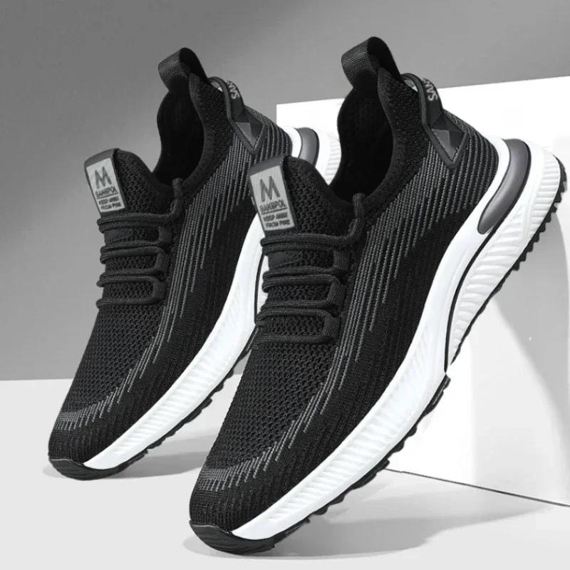 Fashion Men Casual Sneakers Breathable Lace Up Sports Shoes Male Autumn Running Shoes Mesh Comfortable Soft Sole Non Slip Mens Shoes