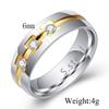 VQYSKO Bling CZ Wedding Rings For Women 6MM Stainless Steel Female Aliance Anel Love Gifts