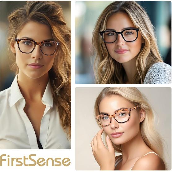 3 Pack Reading Glasses for Women Men, Square Blue Light Blocking Reading Glasses with Spring Hinge Anti Eyestrain Eyeglasses, Computer Readers with