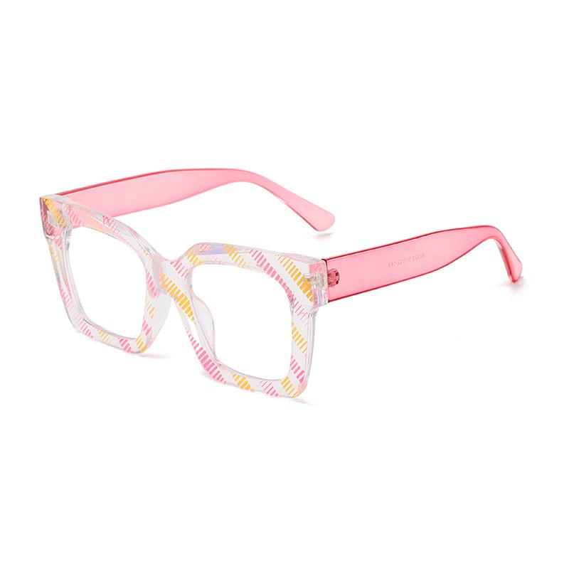 Marken Designer Rosa Quadratische Lesebrille Damen Herren Anti Blaulicht Retro Streifen Brille Computer Altersweitsichtigkeit Brille