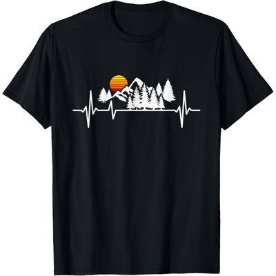 Trees Wildlife Nature Mountains Heartbeat Forest T-Shirt