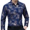 Slim Fit Autumn Men Top All Match Polyester Lapel Collar Male Dress Shirt
