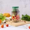 Caixa de Salada à Prova de Vazamento Recipiente de Salada de Plástico com Tampa de Abertura Lateral Caixa Portátil para Armazenamento de Café da Manhã e Frutas para Piquenique Escritório em Casa