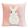 Soft Rabbit Pillow Cover Sofa Cushion Velvet Embroidered Pillow Girl Heart Pink Cartoon Pillow Cover Cute Premium