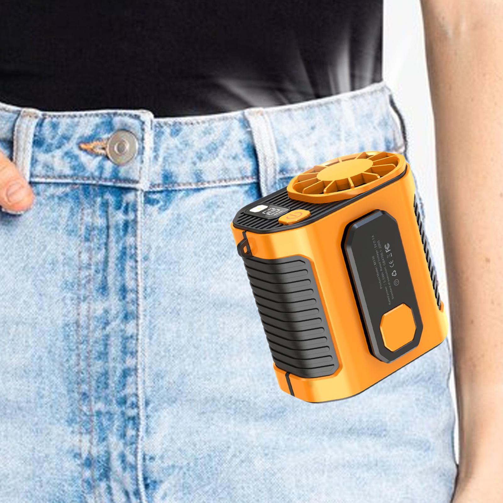 

Поясной вентилятор, охлаждающий вентилятор, яркий фонарик, мощный поток воздуха, носимый поясной вентилятор, портативный вентилятор для скалолазания, спорта, домашнего офиса оранжевый