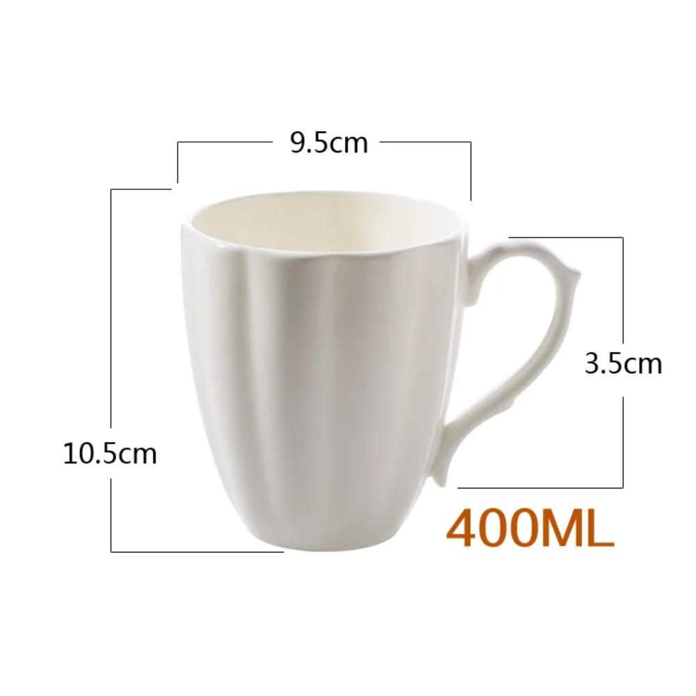 

400 мл, оригинальные чашки для завтрака из чистого белого костяного фарфора, дизайн тыквы, милые чашки и кружки, фарфоровая термокружка для кофе, чая 301-400ml