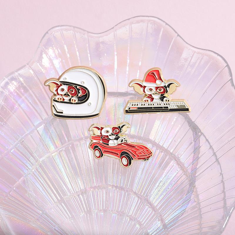 Creative Unique Cartoon Style Big Eared Monkey Pianist And Astronaut Brooch For Fun Lovers