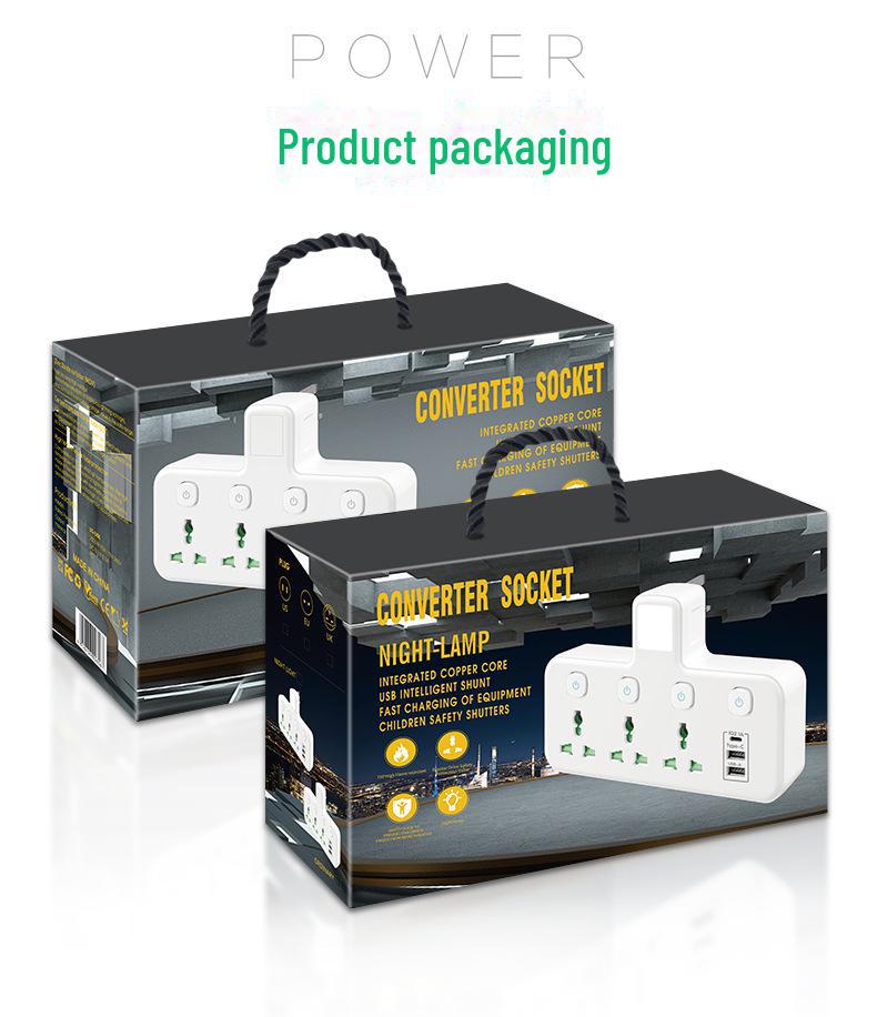 "Multifunctional USB Power Socket: UK, EU, US Standards, 220V"