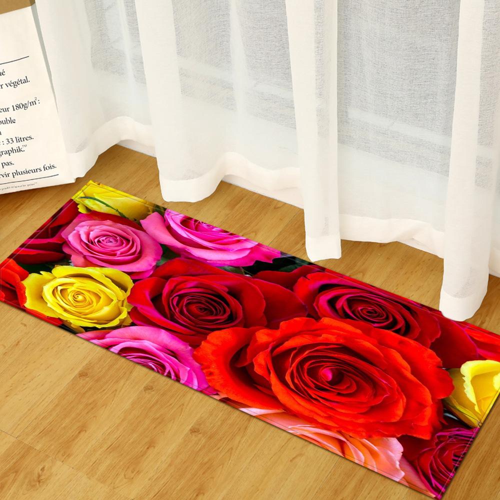 3D Digital Printing Bathroom Non-Slip Door Mat Kitchen Absorbent Strip Bedroom Floor Mat Yoga Mat Living Room Carpet