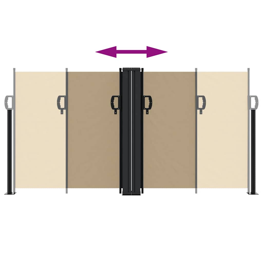 Retractable Side Awning Beige 120 x 1200 cm
