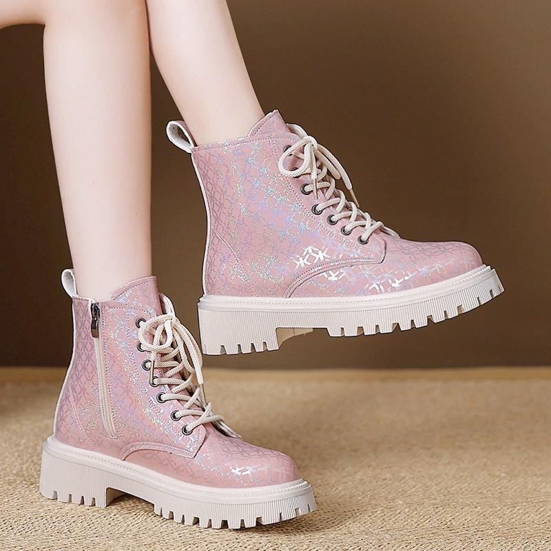 Fashion 2025 Spring Autumn Winter Ankle Boots Light Girl Platform Shoes Burgundy Beige Black Boys Short Boots Super Cozy Shoes