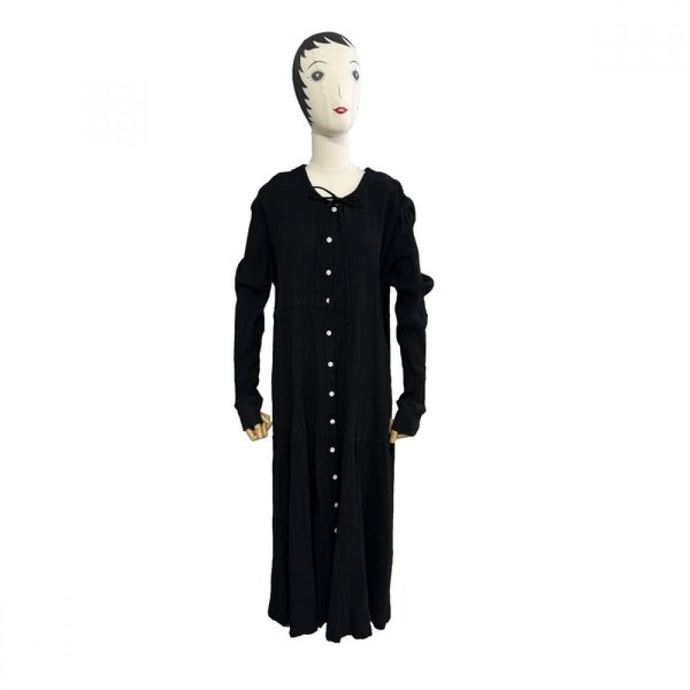 La Vita Junko 100 Cotton Pleats Dress Cqfop001 BK