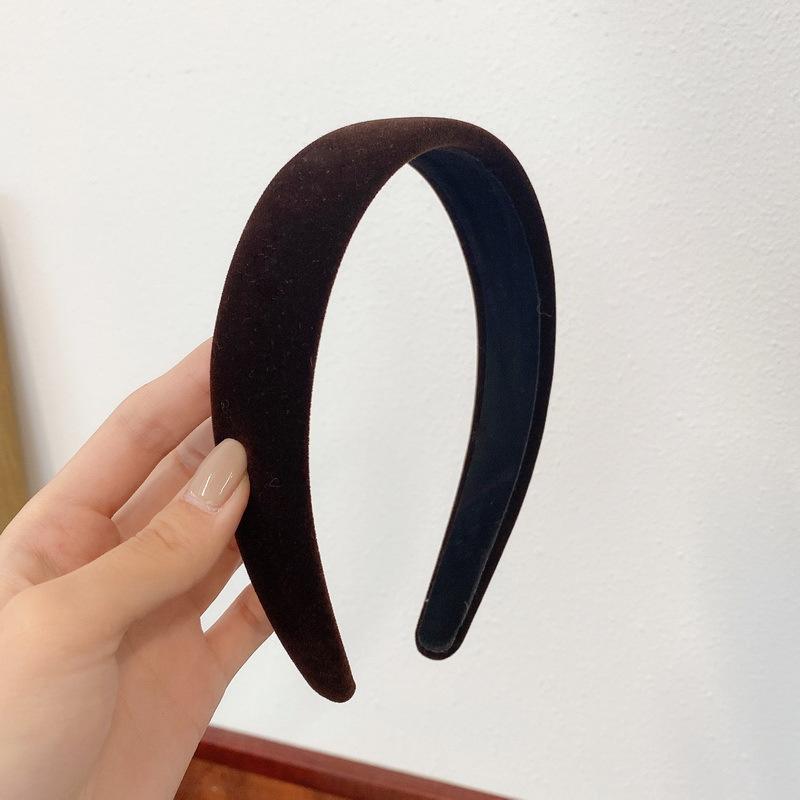 3CM Autumn Winter Soft Velvet Cloth Sponge Padded Hairband for Women Girls Casual Shopping Face WashingDress Up Hair Accessories