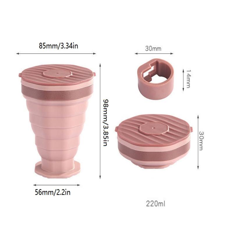 Silicone Folding Coffee Cup Portable Outdoor Folding Water Cup Travel Carrying Cup With Lid Mouthwash Cup For Camping And Hiking