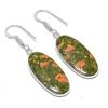 Natural Unakite Gemstone Handmade 925 Sterling Silver Jewelry Earring 1.89" AEE-11031