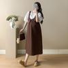 Plus Size 2026 Spring/Summer Maternity Overall Skirt & Shirt Set