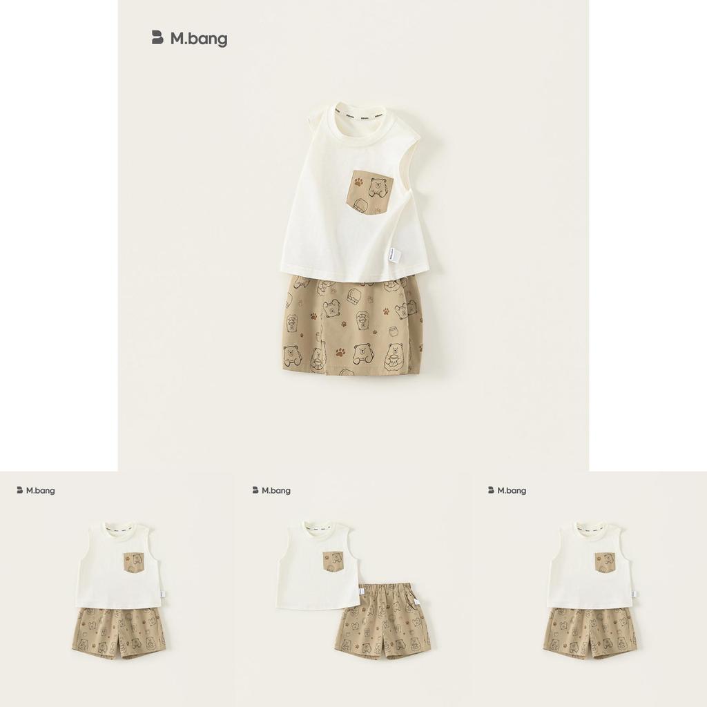 Cartoon Kids Summer Vest And Shorts Set With Cotton Fabric For Ages 3 To 8