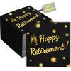 Retirement Party Decoration for Men Women - Happy Retirement Decorations Cocktail Napk Black 52 Pack,4.9"x 4.9" Folded, Happy Retirement!