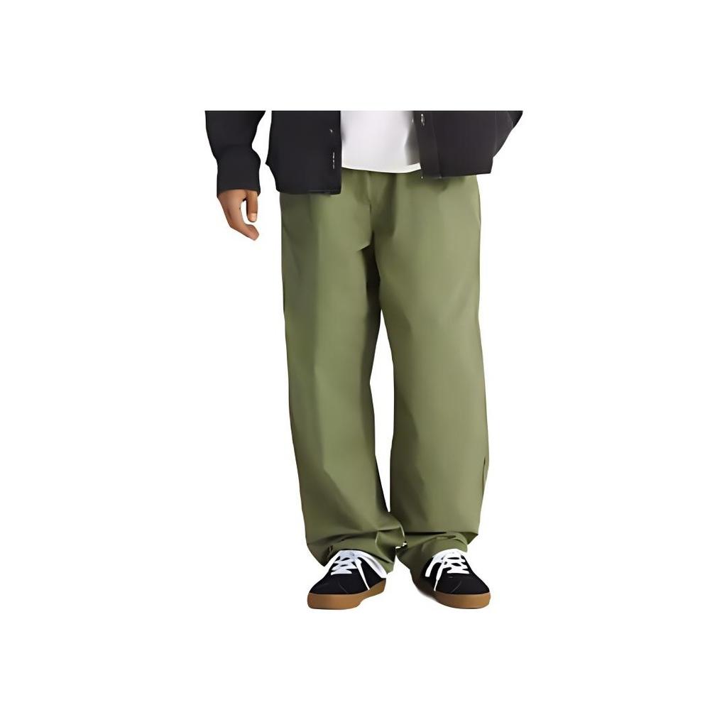 Vans Range Solid Color Loose Fit Tapered Comfortable Mid Waist Casual Pants Unisex Pants Dark-Green VN00000DZBF