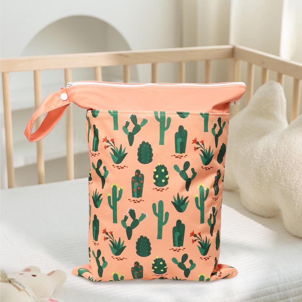 Nordic Dinosaur Baby Room Storage Bag - Waterproof Double Layer Wet/Dry Hanging Bag