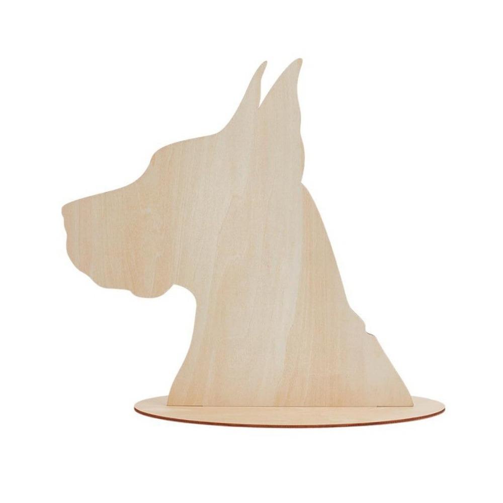 Removable Dog Silhouette Display Stand DIY Blank Dog Scarf Holder Wood Pet Bib Display Rack Home