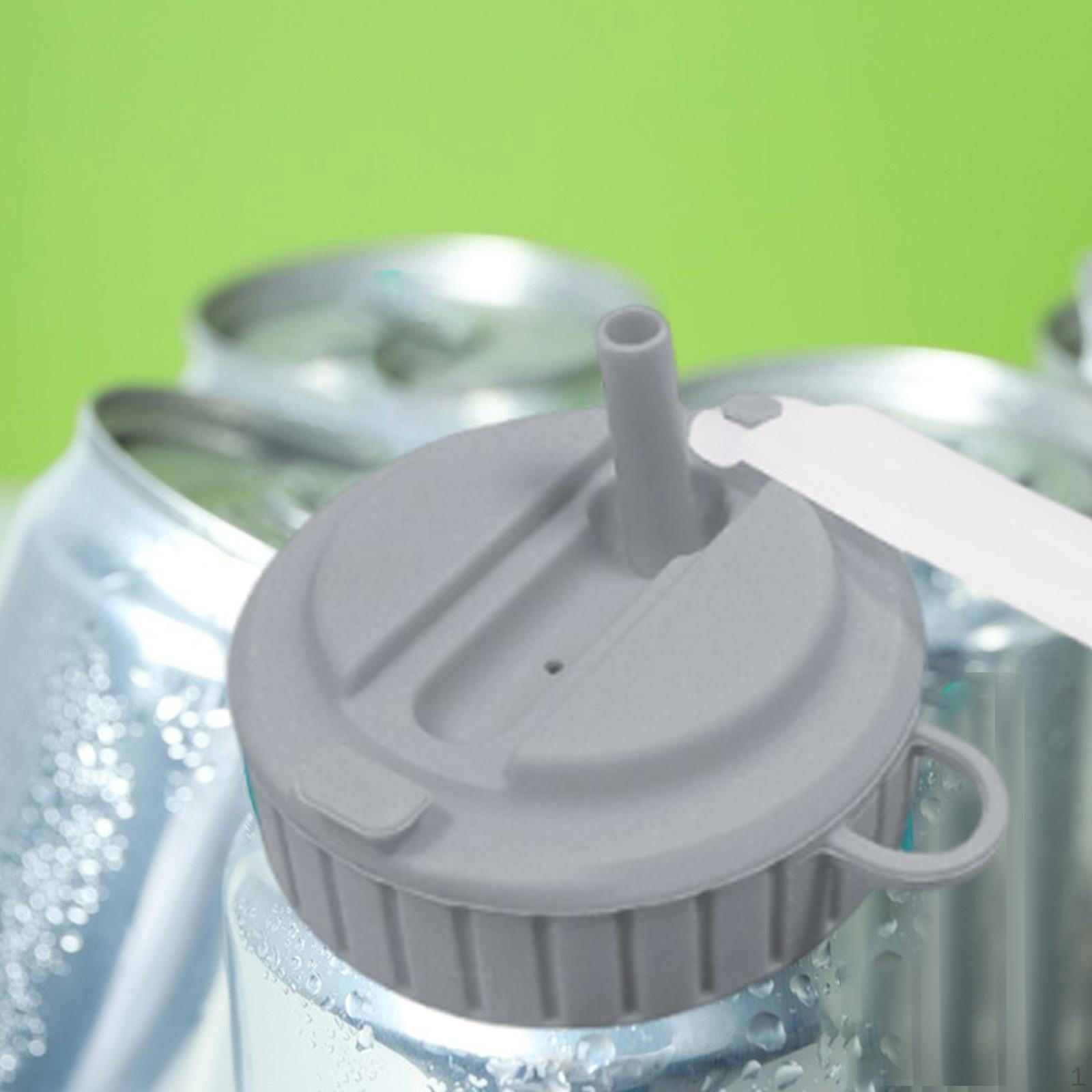 

Крышка для банки Аксессуары Легко использовать Многоразовая с соломинкой Защита для напитков Пикники серый