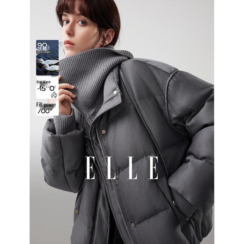 ELLE Women s Large Lapel Short Duck Down Jacket M