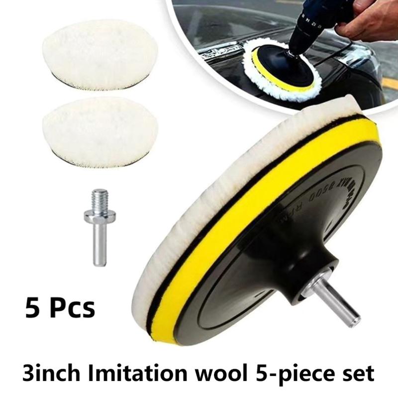 

5 шт. 3/4/5 дюймовый набор для полировки автомобиля полировальный диск для полировки автомобиля воском губка диск шерстяной диск уход за лакокрасочным покрытием полировальные диски автомобильный гаджет