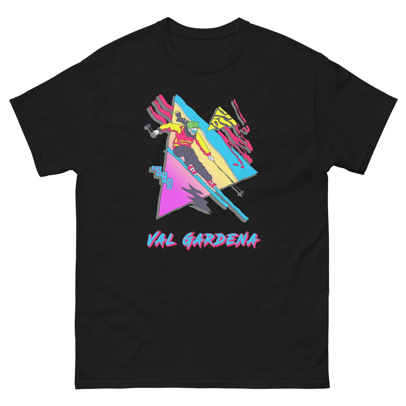 Retro Skier Val Gardena Skiing Ski Fun T-Shirt S