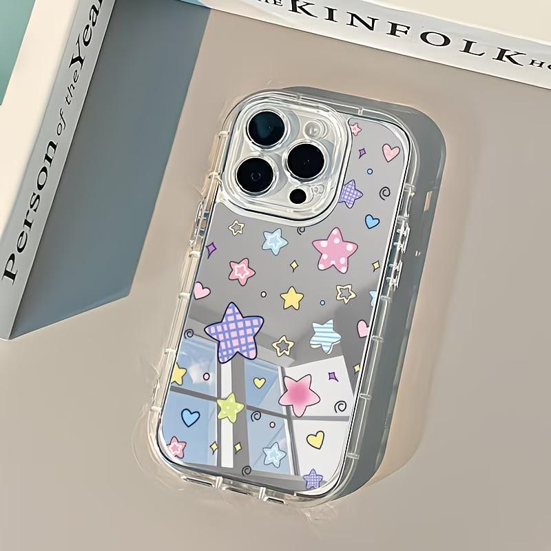 Vielfältige Kleine Sterne Muster Handyhülle Für iPhone 11 12 13 14 15 16 17 Pro Max 7 8 Plus XR XS 16E 17E Neue Spiegel Design Abdeckung