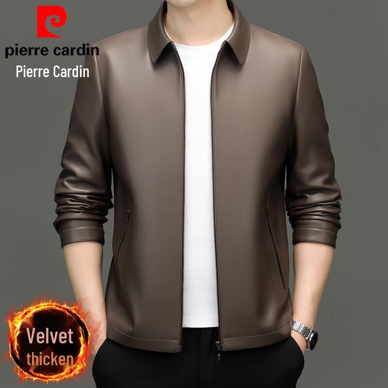 Pierre Cardin Men's Business Casual PU Leather Jacket