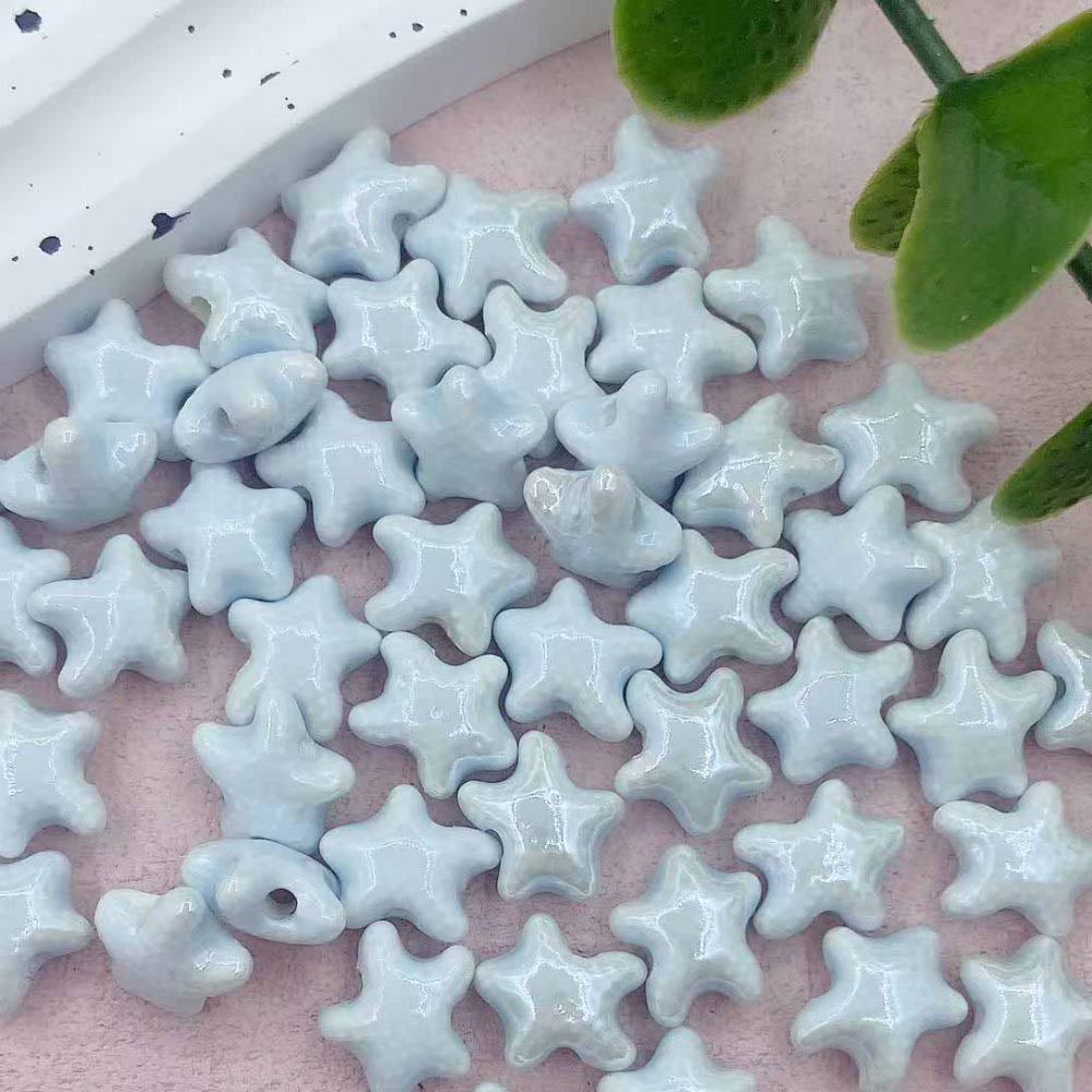 20pcs Ceramic Ceramic Spacer Loose Beads Fresh Color Jewelry Making Material Starfish Bead  Student