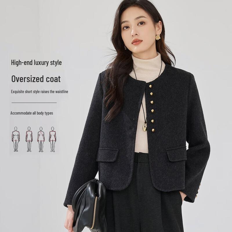 

Handu Yishe Women s Wool Blend Double-faced Short Coat S