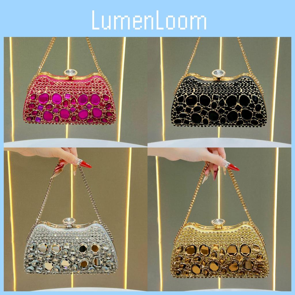 Luxury Ladies Clutch Bag With Rhinestone Embellishments For Evening Parties And Formal Events