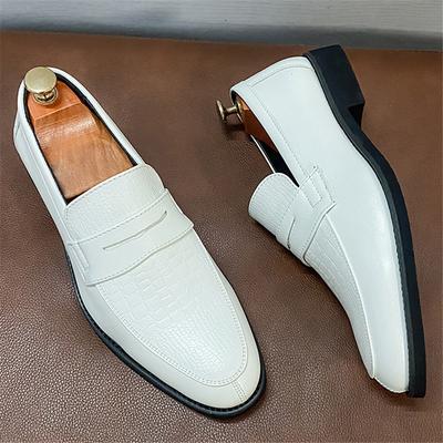 Weiße Penny Loafer Herren Mixfarben Patchwork Lackleder Anzug Freizeit Schuhe Hochzeitskleid Business Homecoming Schuhwerk