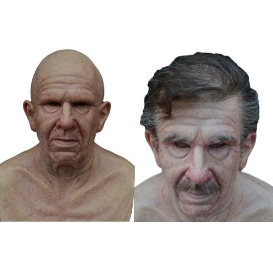 Pełna głowa Halloween straszny Horror stary człowiek gumowa osłona twarzy na imprezę Cosplay rekwizyty