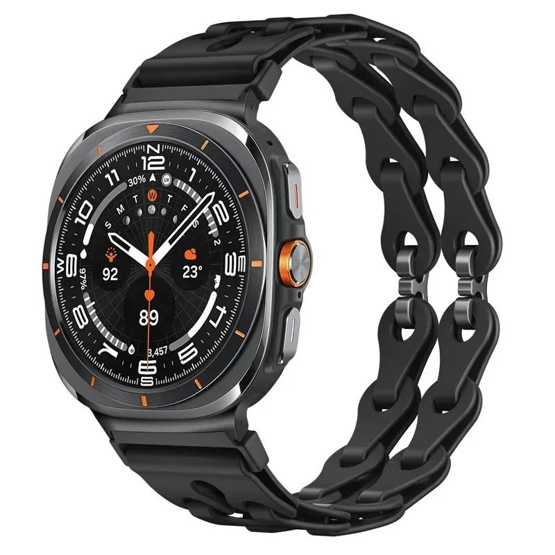 Silicone Chain Strap for Samsung Galaxy Watch 2025/7 Ultra 47mm Wristband Band Bracelet for Galaxy Watch ultra 2025 Watchband