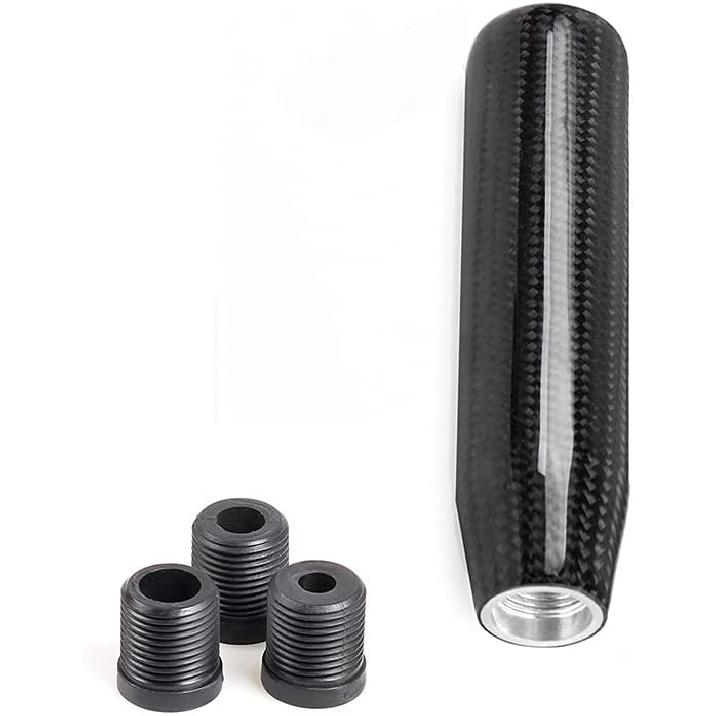 Muge Racing Universal Real Carbon Fiber Shift Knob 6 Speed Gear Shift Knob Round Ball For Most Manual/Automatic Car With 3 Adapters