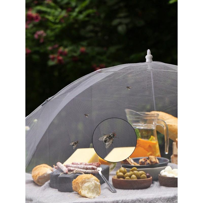 1pc White Insect And Mosquito-Proof Folding Cover, Vegetable Cover Can Be Disassembled And Washed Mesh Food Cover, Dining Table Cover