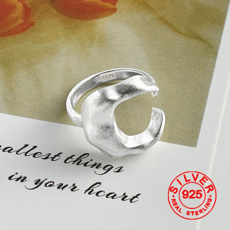 

BF CLUB Moon Rings for Women Men Fashion Geometric Handmade Irregular Vintage Moon Ring Party Christmas Gift