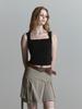 HALF DEVIL US Square Neck Sleeveless Tank Top_Black